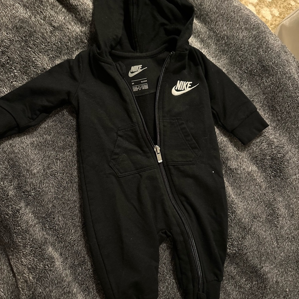 Nike Black Baby Hooded Onesie